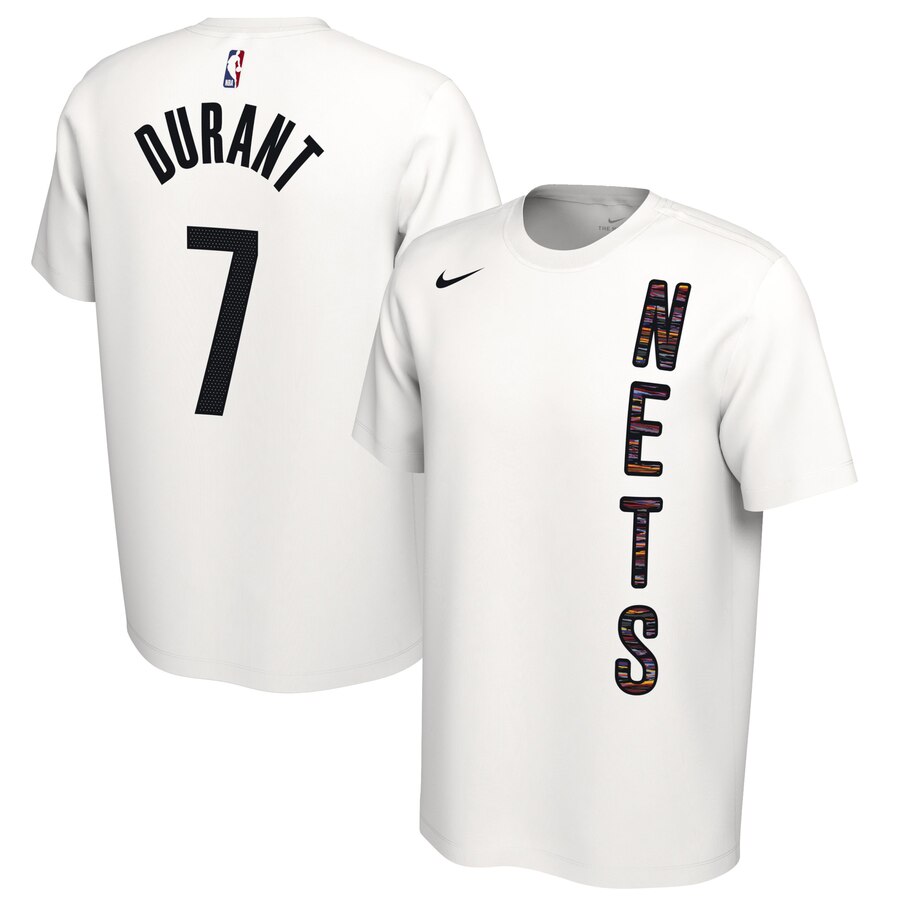 Men 2020 NBA Nike Kevin Durant Brooklyn Nets White 201920 Earned Edition Name Number TShirt